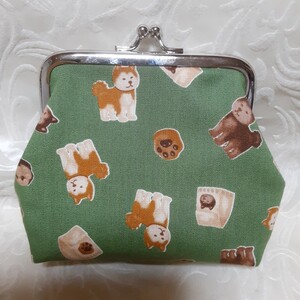 がま口ポーチ小物入れいぬわんこ ハンドメイド