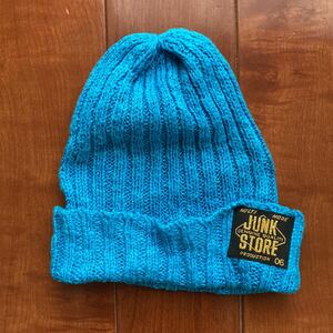 JUNK STORE・ジャンクストアー・カジュアル・ニット帽・帽子・５６～５８㎝・ブルー・男女兼用・オールシーズン