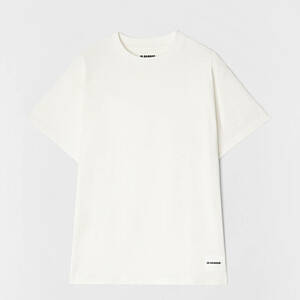新品 Lサイズ ジルサンダー プラス オーガニックコットン ロゴ パッチ タグ ラベル Tシャツ ホワイト 白 JIL SANDER + パックT