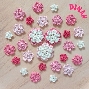 ハンドメイド素材☆モチーフいろいろ☆お花ピンク