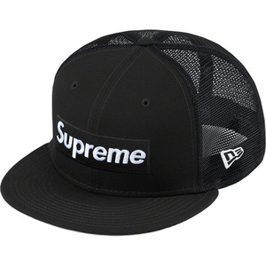 【新品未使用】Supreme / 22SS Box Logo Mesh Back New Era シュプリーム 7-1/2(59.6cm) ニューエラボックスロゴ 帽子 黒【国内正規】