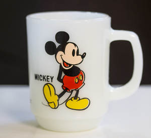おすすめ！ ファイヤーキング マグ ミッキーマウス 未使用！ ディズニー ペプシコーラ 耐熱 ミルクガラス コーヒー 雑貨 ビンテージ
