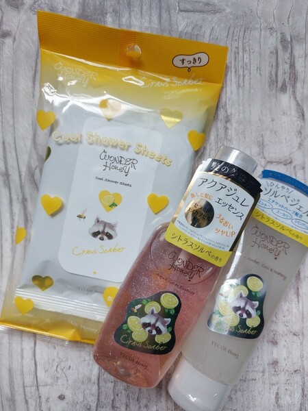 VECUA Honey（ベキュアハニー）ワンダーハニー シトラスソルベの香りセット あらいぐまデザイン