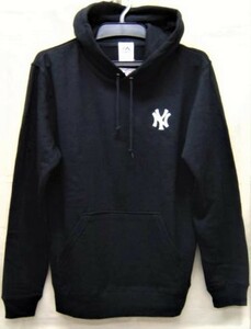 セール 15% off マジェスティック MLB スウェット NY ヤンキース プルオバーパーカー 裏パイル 黒 M MM06-NYK-0089 