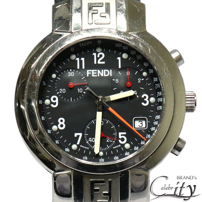 【破格値下げ】 正規品【新品電池】FENDI 4500G/クロノグラフ 人気モデル メンズ 腕時計(アナログ)