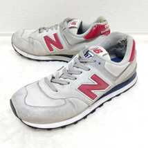 【new balance】ニューバランス スニーカー 靴 ローカット スエード ML574TW デイリー ライトグレー系 レディース 24㎝/2393JF_画像1