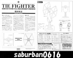 R0000 スターウォーズ タイ ファイター サイナー フリート システムズ社 帝国軍 宇宙 戦闘機 FINE MOLDS ファインモールド SW-2 1/72説明書