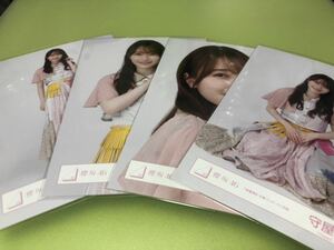 櫻坂46 守屋麗奈 渡邉理佐 卒業コンサート衣装 生写真 4種コンプ 4枚 W-KEYAKI FES.2022 CD 封入 特典 MV(まとめ セット売り 可