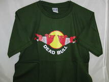 ★送料無料★未使用★パロディー おもしろ Tシャツ★DEAD BULL★デッド ブル★半袖Tシャツ★グリーン 緑★L★SVB★ _画像1