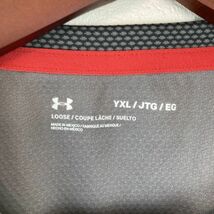 UNDER ARMOUR アンダーアーマー キッズ 長袖 トップス グレー 灰色 オレンジ インナー YXL 160サイズ相当 ロゴ スポーツ ウェア 吸水速乾_画像3