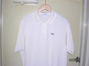 BIG SIZE 80s 90s フランス製 ラコステ LACOSTE 鹿の子 ポロシャツ 7 薄ベージュ vintage old フレンチ フレラコ