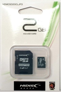 microSDカード【2GB】HIDISC 磁気研究所 HDMCSD2GCLJP【即決】スタンダード用アダプタ付 マイクロSDカード★4984279650172 新品