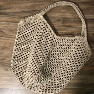 トートバッグ☆マルシェバッグ☆編みバッグ☆ハンドメイド☆b-105