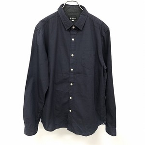 THE SHOP TK MIXPICE The * shop tea ke- Miku spice XL men's man shirt small dot pattern long sleeve . pocket cotton 100% navy navy blue 