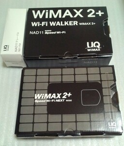 送料無料☆UQ WiMAX2+ モバイルルーター2個セット☆クレードル付き Wi-Fi WALKER WiMAX 2+ NAD11＆Speed Wi-Fi NEXT WX02☆付属品完備