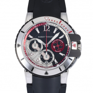 ハリー・ウィンストン HARRY WINSTON オーシャン ダイバー OCEACH44WZ007 シルバー/ブラック文字盤 新品 腕時計 メンズ