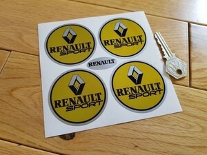 ◆送料無料◆ 海外 Renault Sport Yellow Wheel ルノー ホイール 50mm 4枚セット ステッカー