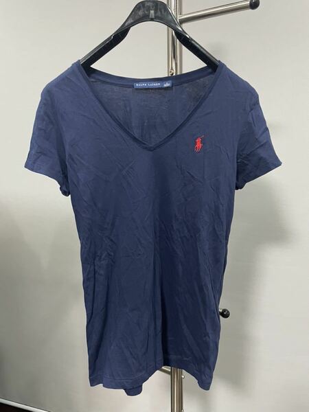 美品ラルフローレン Ralph Lauren半袖カットソーTシャツトップスSロゴ