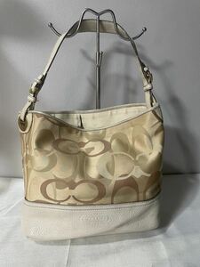 COACH Coach shoulder bag hand bag beige white lady's commuting going to school work 