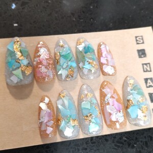 ネイルチップ① シェルネイル ジェルネイル オーバル