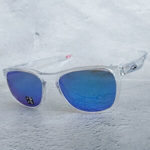 サングラス オークリー★OAKLEY★Trillbe X トリルビー クリア 偏光 サファイアミラー【新品】ミラーレンズ スケルトン 青 ブルー 透明