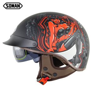 ハーフヘルメット 半帽ヘルメット バイクヘルメット 半キャップ ヘルメット SOMAN202 サイズ:XXL