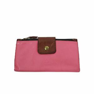 IL BISONTE Il Bisonte long wallet leather folded wallet hook pink 