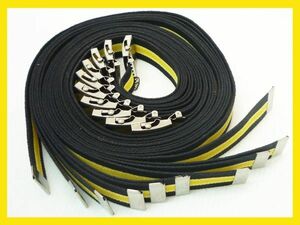 新品未使用 ベルトセット 10本セット 厚手 コットン生地 長さ約124cm 黄色 黒色 Yellow Black お買得 定形外OK _①