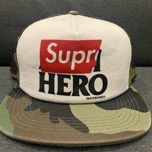 14ss Supreme ANTIHERO MESH BACK 5 Panel CAP 迷彩 カモ camo アンタイヒーロー シュプリーム メッシュキャップ ANTI HERO キャップ帽子 
