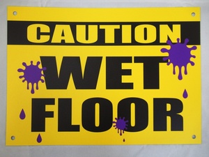 wet floor ウエットフロア 看板サインプレート プラ看板 床が濡れてます 注意 表示板 案内板 プレート看板 防水 屋外 日本製
