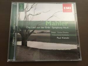 2CD/EMI　MAHLER：DAS LIED VON DER ERDE,SYMPHONY NO.4 etc.　Paul Kletzki/【J6】 /中古