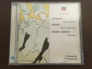 CD/OFFENBACH:GAITE PARISIENNE.GOUNOD:FAUST-BALLET MUSIC.ROSSINI/RESPIGHI:ROSSINIANA　SIR GEORG SOLTI.FRNEST ANSERMET/【J6】 /中古