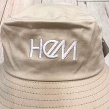 TE/HeM (ヘム) 刺しゅう ロゴ バケットハット 帽子 　　ベージュ HM-HM2105_画像3