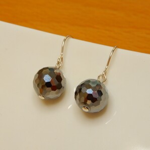 10mmテラヘルツのシルバー925ピアス