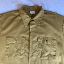 70s BIG MAC WORK SHIRT MUSTARD ヴィンテージ ビンテージ ビッグマック ワークシャツ 半袖シャツ マスタード アメカジ 60s 送料無料_画像5
