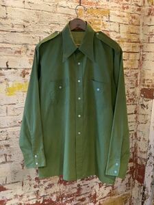 70s VAN HEUSEN SAFARI SHIRT ヴィンテージ ビンテージ サファリシャツ エポーレット アメトラ トラッド TRAD 60s 送料無料