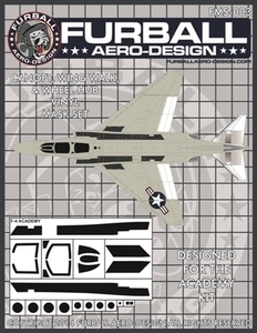 ファーボール FMS-003 1/48 F-4 ファントムIIのキャノピー、ウィングウォーク、ホイールハブ用ビニールマスクセット（アカデミー用）