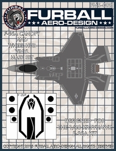 ファーボール FMS-009 1/48 F-35A ライトニングIIのキャノピー＆ホイールハブ用ビニールマスクセット（キティーホーク用）