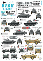 スターデカール 35-C1272 1/35 WWII バルカン＃3 ユーゴスラビアとアルバニアにおける アンチパルチザンオペレーション時のドイツ軍AFV_画像1