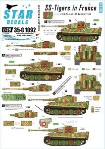 スターデカール 35-C1092 武装親衛隊のタイガー イン フランス#4 SS第102重戦車大隊