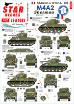 スターデカール 72-A1081 1/72 フランス軍M4A2シャーマン M4A2 1944-45 ノルマンディーからパリへ_画像1