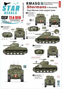 スターデカール 72-A1016 1/72 ノルマンディーのイギリス海兵隊装甲支援群 シャーマンMk.Vデカール