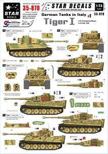 スターデカール 35-870 1/35 ジャーマンタンクス イン イタリア #1-タイガーI マイヤー重戦車中隊/第508重戦車大隊