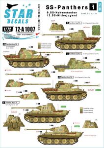 スターデカール 72-A1007 1/72 武装親衛隊のパンサー #1 デカール 第9/第12師団