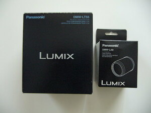 純正　Lumix　ルミックス　パナソニック　Panasonic　テレコンバージョンレンズDMW-LT55とアダプターDMW-LA8【美品】