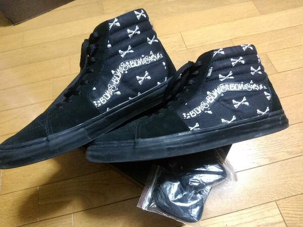 WTAPS × VANS US12 SK8-HI S ORIGINAL CROSS BONES BLACK　黒 us12 (30cm)クロスボーン