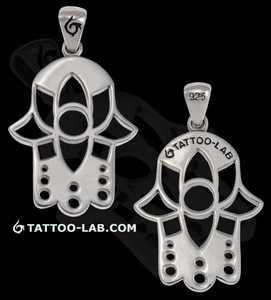 オリジナルブランド TATTOO-LAB シルバー925 ペンダント・トップ ハムサ・ロータスアイ 新品