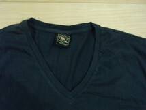 RRL TUBE-T LARGE L V-NECK navy ネイビー 紺 ダブルアールエル 100% cotton_画像2