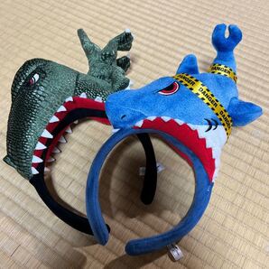 ユニバーサルスタジオジャパン サメ 恐竜 カチューシャ セット 美品 ジュラシックパーク ダイナソー