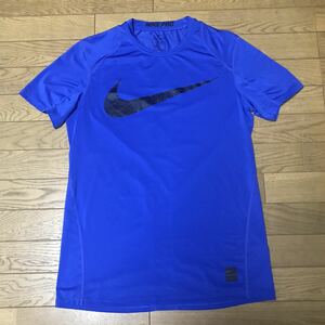 NIKE PRO MEN’S DRU-FIT FUTTED SHORT SLEEVE COMPRESSION SHIRTS size-M(着丈73身幅53) 中古(ほぼ新品) 送料無料 NCNR